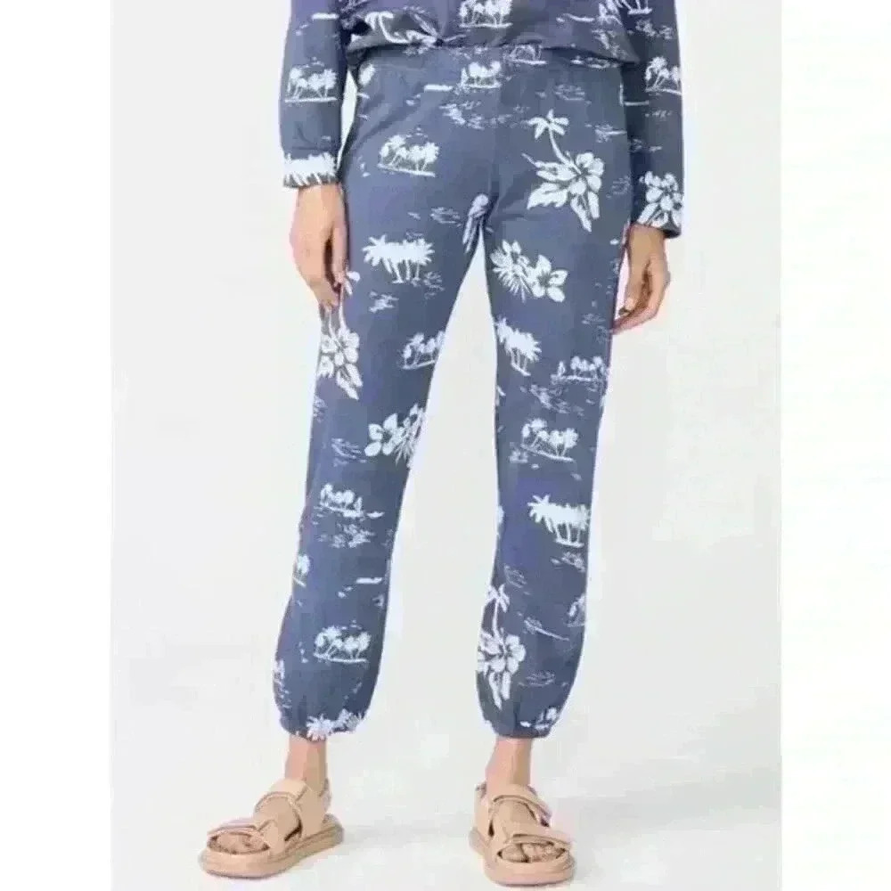 Monrow Revolve NWT Women's Blue Steel Elastic Waist Pull On Sweatpants Size S